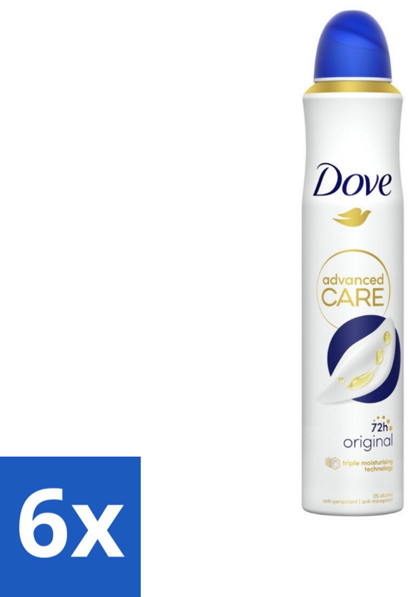 6 x Dove - Deodorant - Spray Advanced Care - Frisse en langdurige bescherming - 200 ml - Dove Anti-Transpirant Spray - Anti-Transpirant Spray - Anti-Transpirant - Zweetvermindering - Geurvermindering
