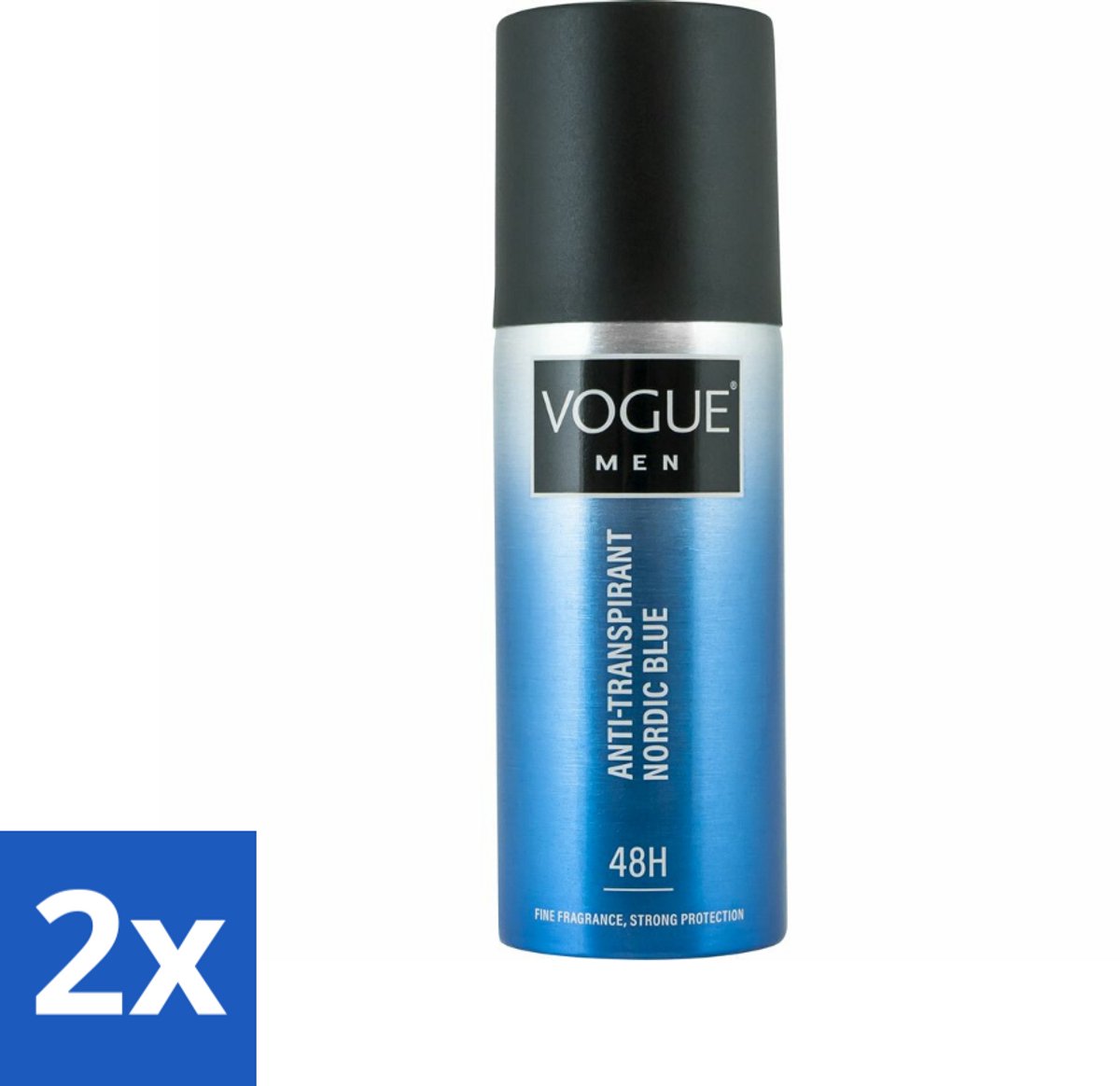 2 x Vogue Anti-Transpirant Nordic Blue 150 ml - Anti-transpirant - Deodorant Spray - Zweetvermindering - Frisheid - Geur