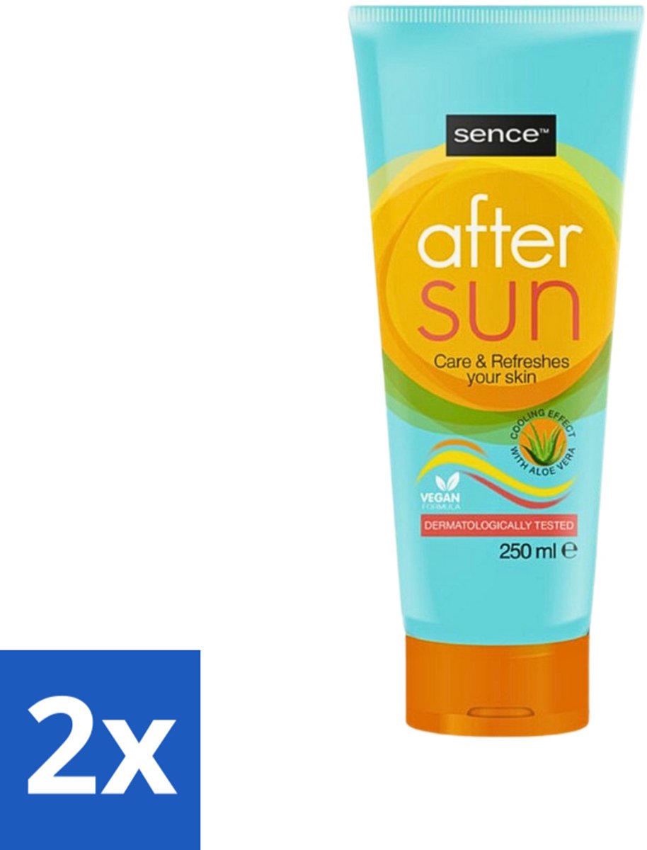 2 x Sence - After Sun - Lotion - Kalmerend - 200 ml - After Sun Lotion - Zonverbrande Huid - Huid Kalmeren - Aloë Vera - Zomerse Teint