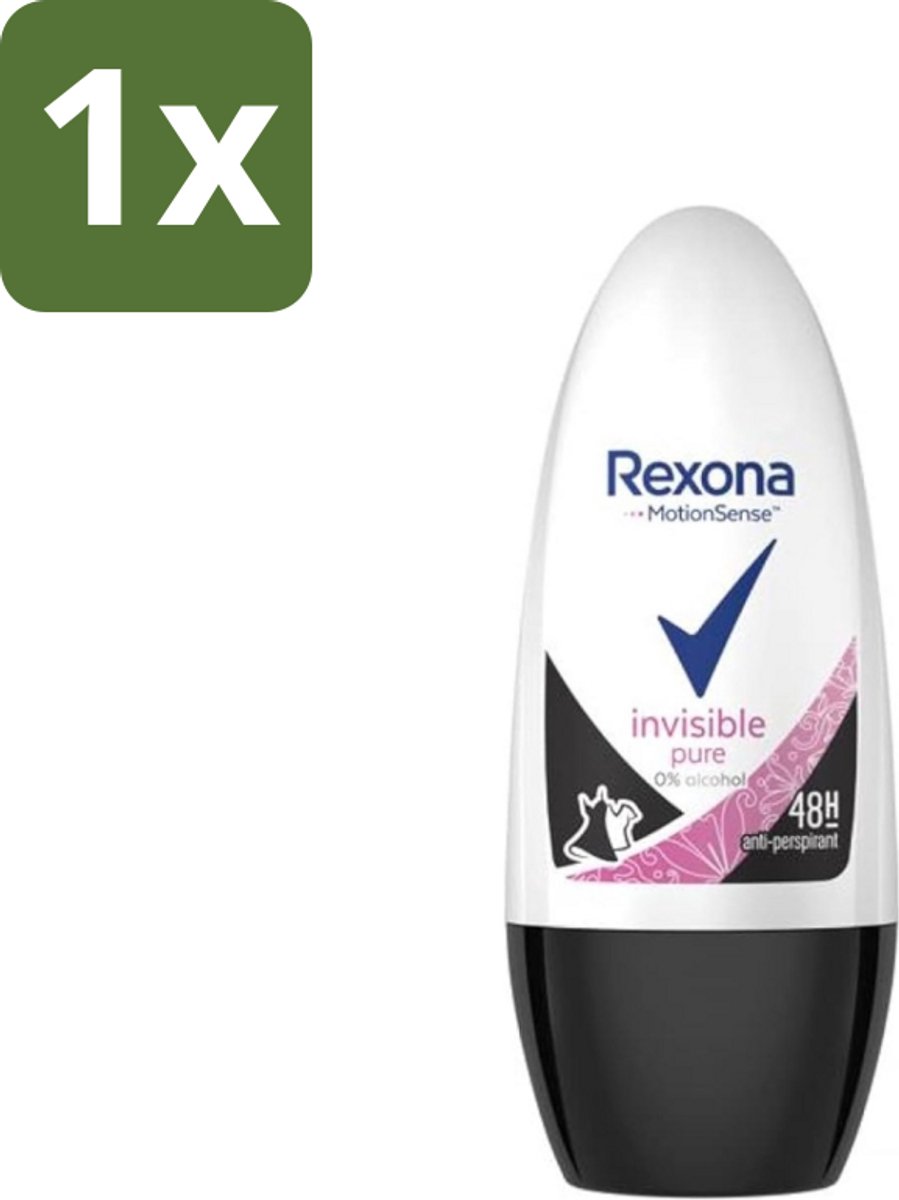 1 x Rexona - Invisible Pure - Deo Roller - Anti-transpirant - Anti-perspirant - 50 ml - Deodorant - Anti-transpirant - Anti-perspirant - Oksel - Zweet