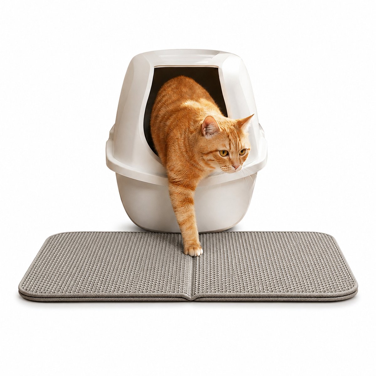 belviona Kattenbakmat EVA , dubbel laags, waterdicht & makkelijk reinigen, 61x38 cm grijs