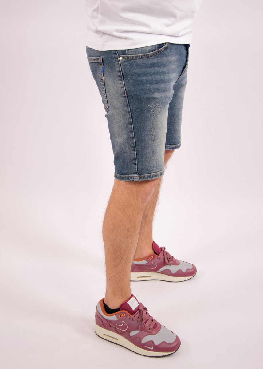 Malelions Washed Denim Short