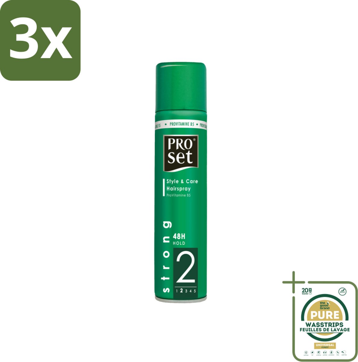 3 x Proset Haarspray Sterk 300 ml - Grootverpakking - Haarspray - Haarspray 24 Uur - Haarspray Sterk - Haarspray Met B5 - Haarspray Volume
