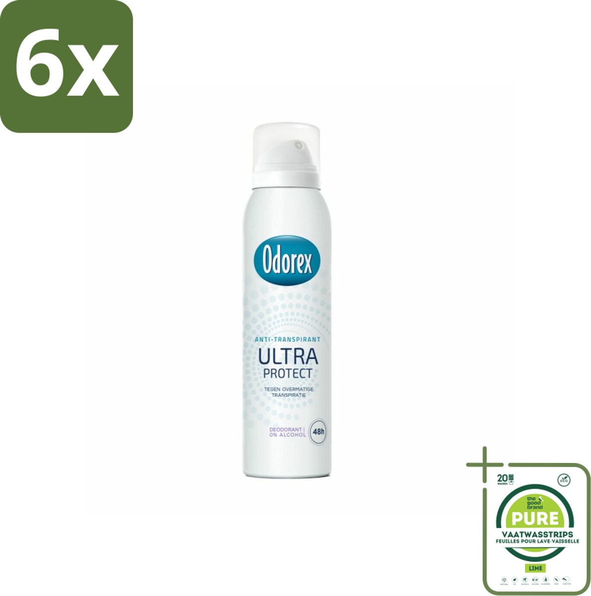 Odorex - Deodorant Spray - Ultra Protect - Extra Krachtig - 150 ml - Voordeelverpakking - 6 stuks - Anti-transpirant spray - Zweetbeheersing