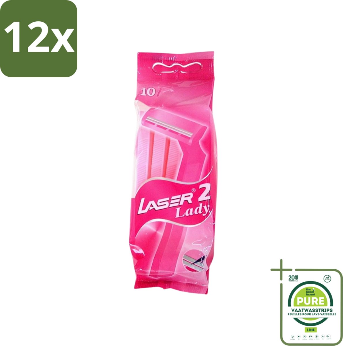 Benson - Laser Twin Women - Wegwerpscheermesjes - Voor Vrouwen - 10 Mesjes - Voordeelverpakking - 12 stuks - Scheermesje vrouw - Wegwerpscheermesje
