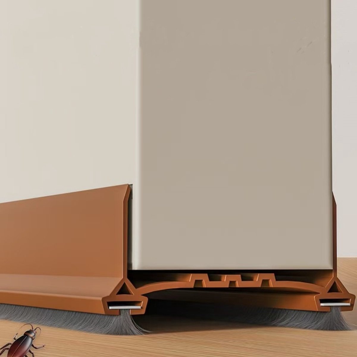 Deurtochtstopper met borstel - Bruin - 96 cm - 1 stuk