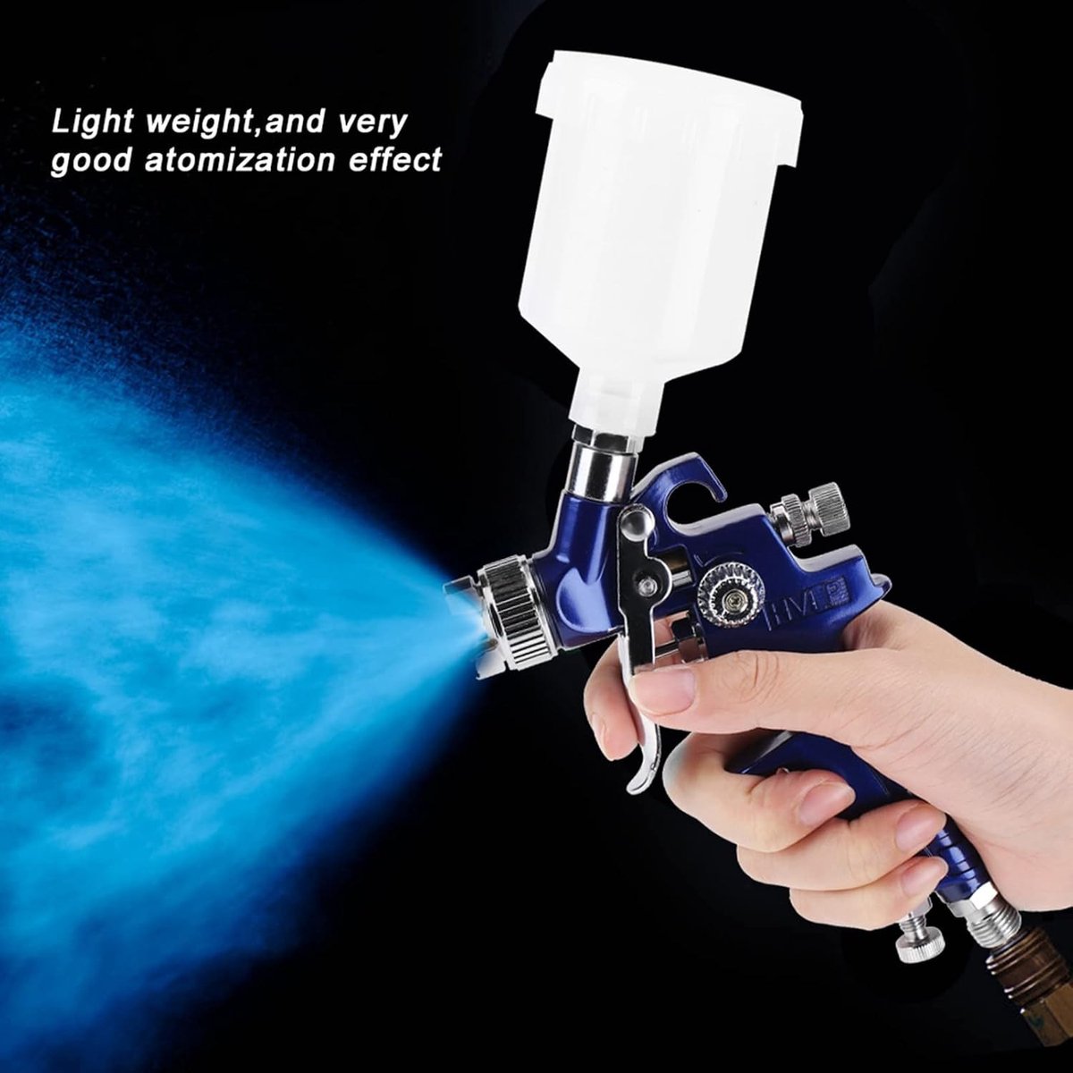 Professioneel Mini Pneumatisch Spuitpistool voor Autolakreparatie, Lichtgewicht Zwaartekrachtspuitpistool voor Precisie en Thuisgebruik, 0,8/1,0 Mm Nozzle