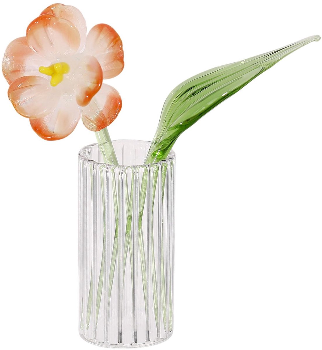 Elzusha - Handgemaakte Glazen Bloem met Vaas voor Tafeldecoratie