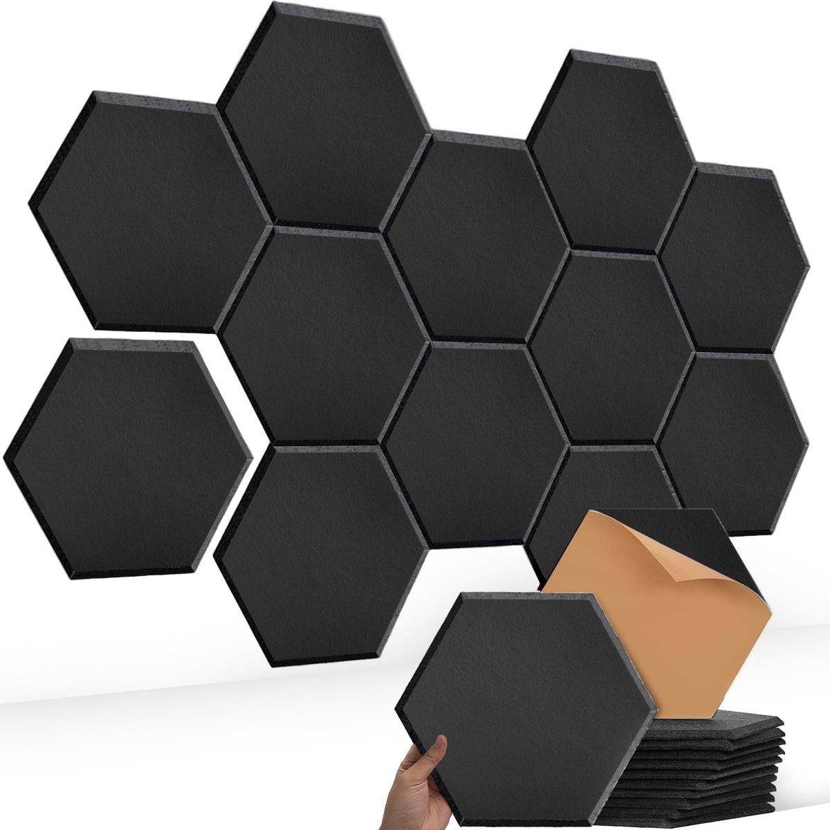 Elzusha - Zelfklevende Geluidsisolatie Panelen Set van 12 Stuks