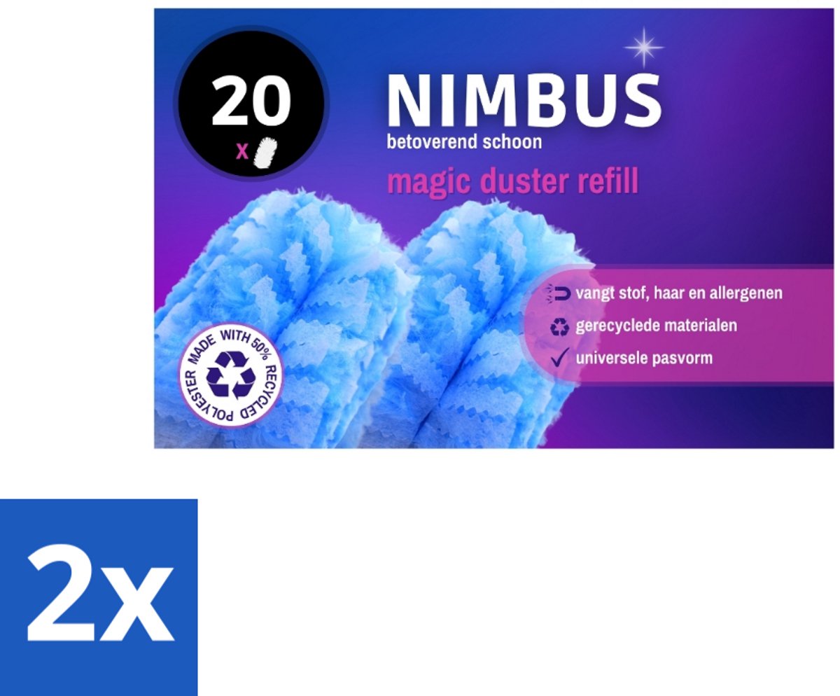 NIMBUS Magic Duster Navulling 20 stuks per verpakking - Voordeelverpakking - 2 stuks
