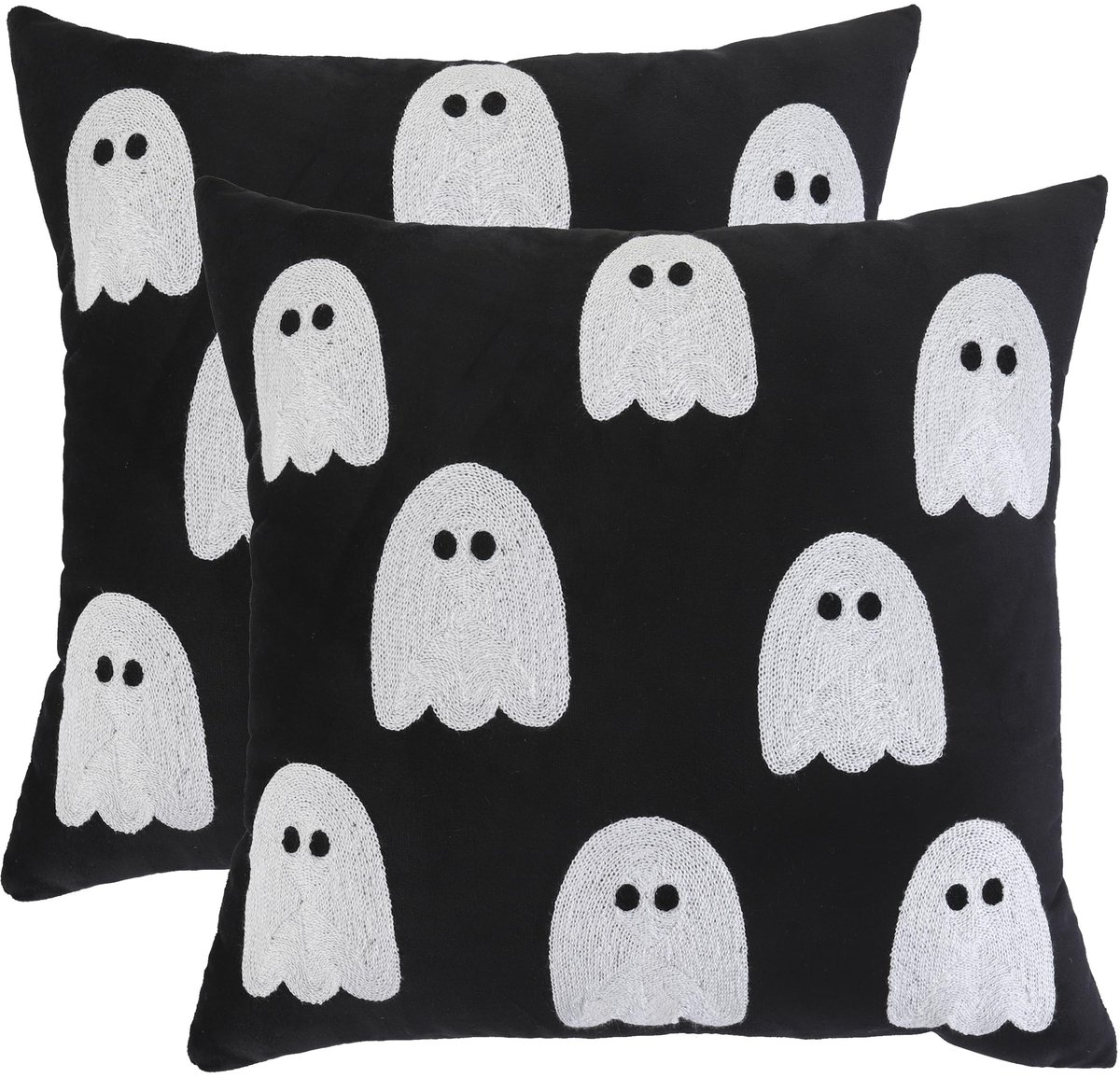 Elzusha - Set van 2 Halloween Decoratieve Kussenhoezen met Geestpatroon