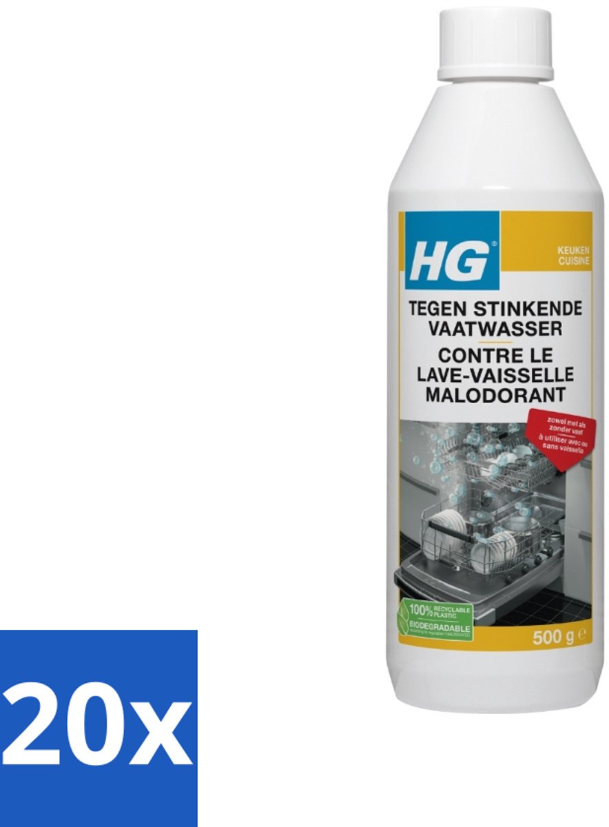 20 x HG Stinkende Vaatwasser 500 gr - Vaatwasser Reinigen - Stinkende Vaatwasser - Vaatwasser Geur - Vaatwasser Hygiëne - Vaatwasser Onderhoud