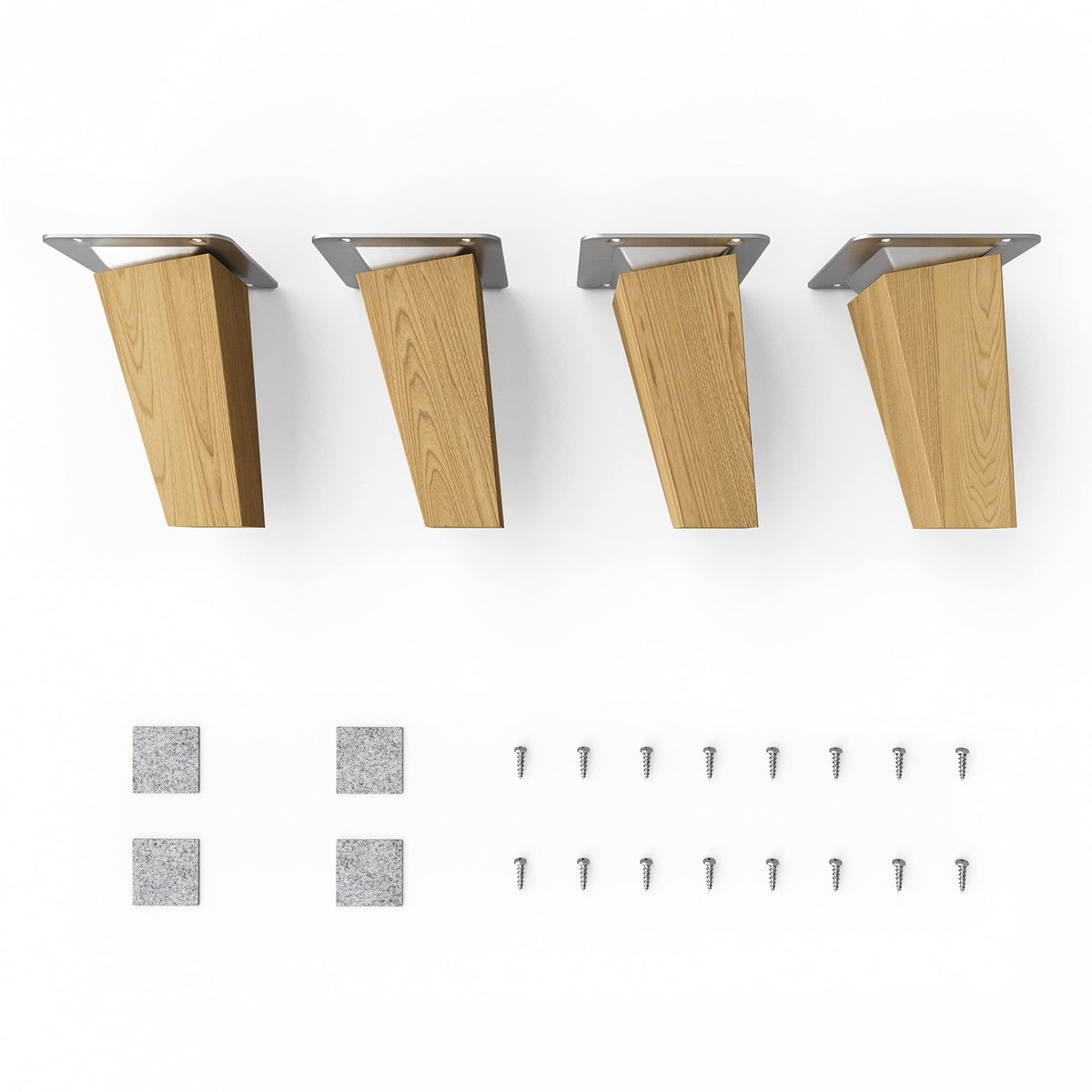 sossai meubelpoten van geolied eikenhout CLIF SQUARE HMF4 10 cm hoog vierkant schuin ontwerp voor planken ladekasten - ShopVlot