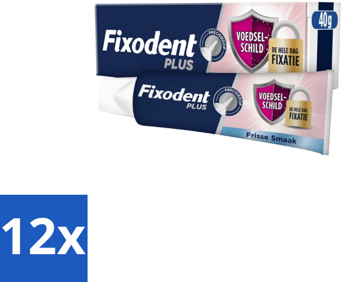 Fixodent Kleefpasta Plus 40 gr - Voordeelverpakking - 12 stuks