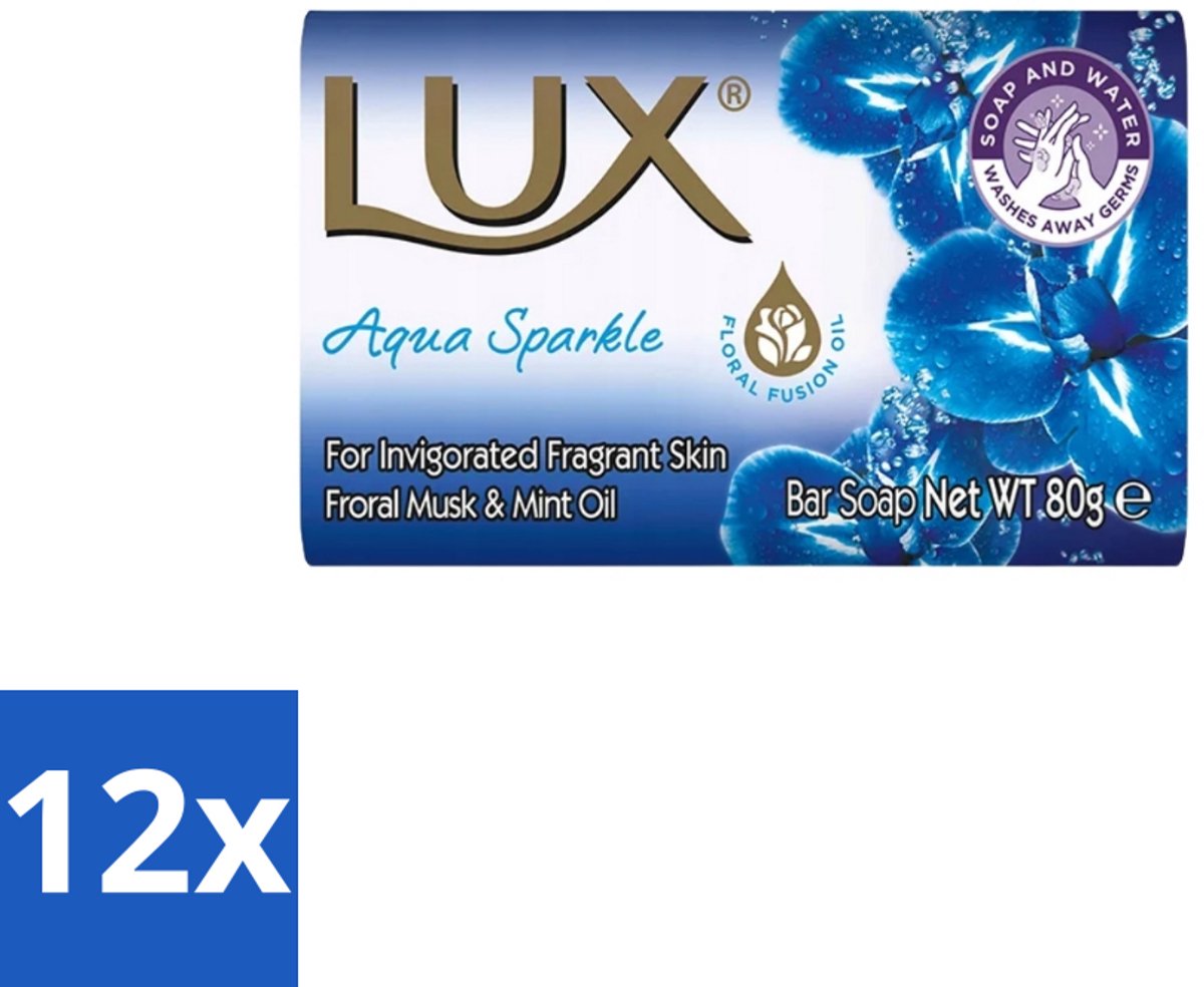 Lux – Bar Soap – Aqua Sparkle – 80 g - Voordeelverpakking - 12 stuks