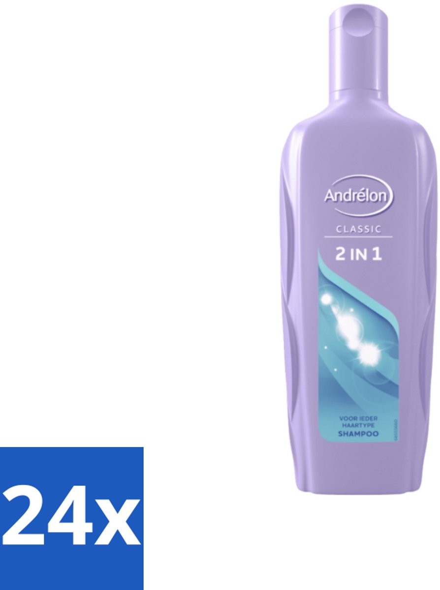 24 x Andrélon – Shampoo – 2-in-1 – 450 ml - Shampoo 2 In 1 - Haar Reinigen - Haar Verzorgen - Zacht Haar - Soepel Haar