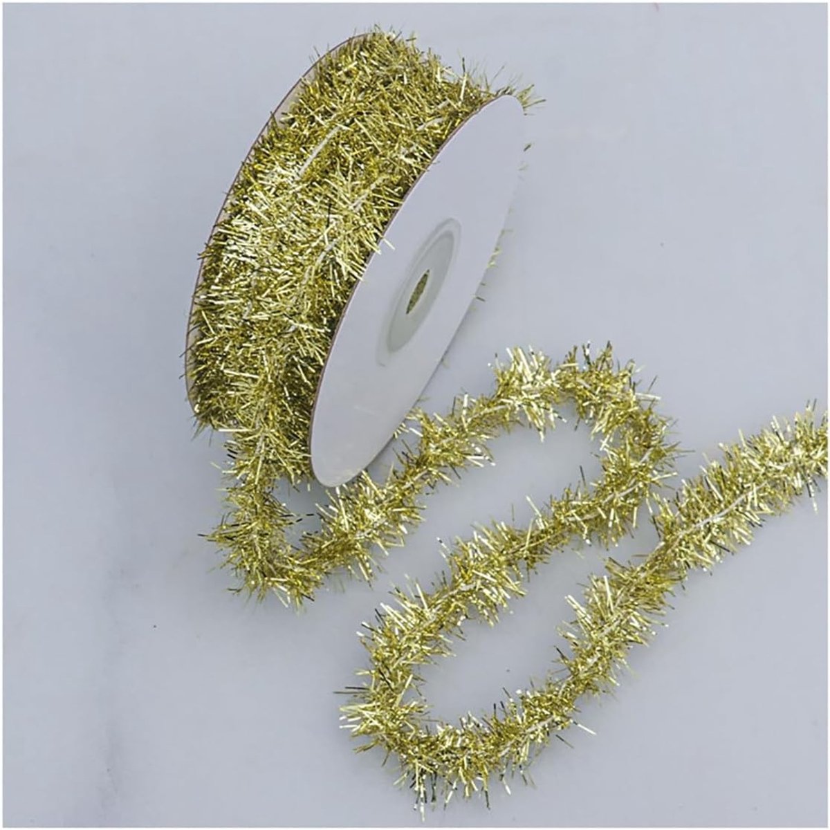 Dunne glitter kerstslinger voor versiering, metallic lametta, decoratielint voor kerstboom en feestjes, 102 m lang