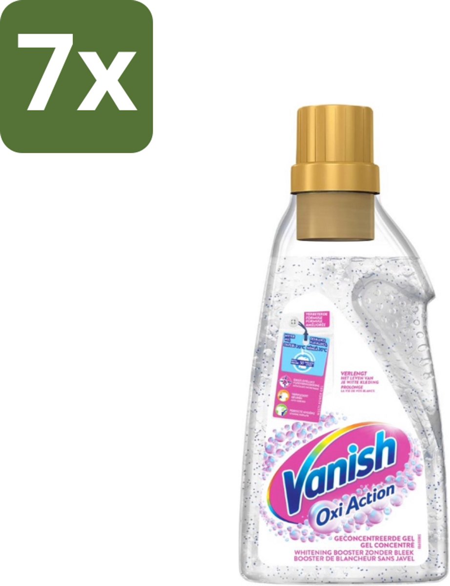 7 x Vanish Oxi Action - Vlekkenverwijderaar Gel - Witte Was - 1.5 L - Wit Was - Vlekverwijderaar - Bleekvrije Was - Witheid Herstellen - Geur Neutraliseren