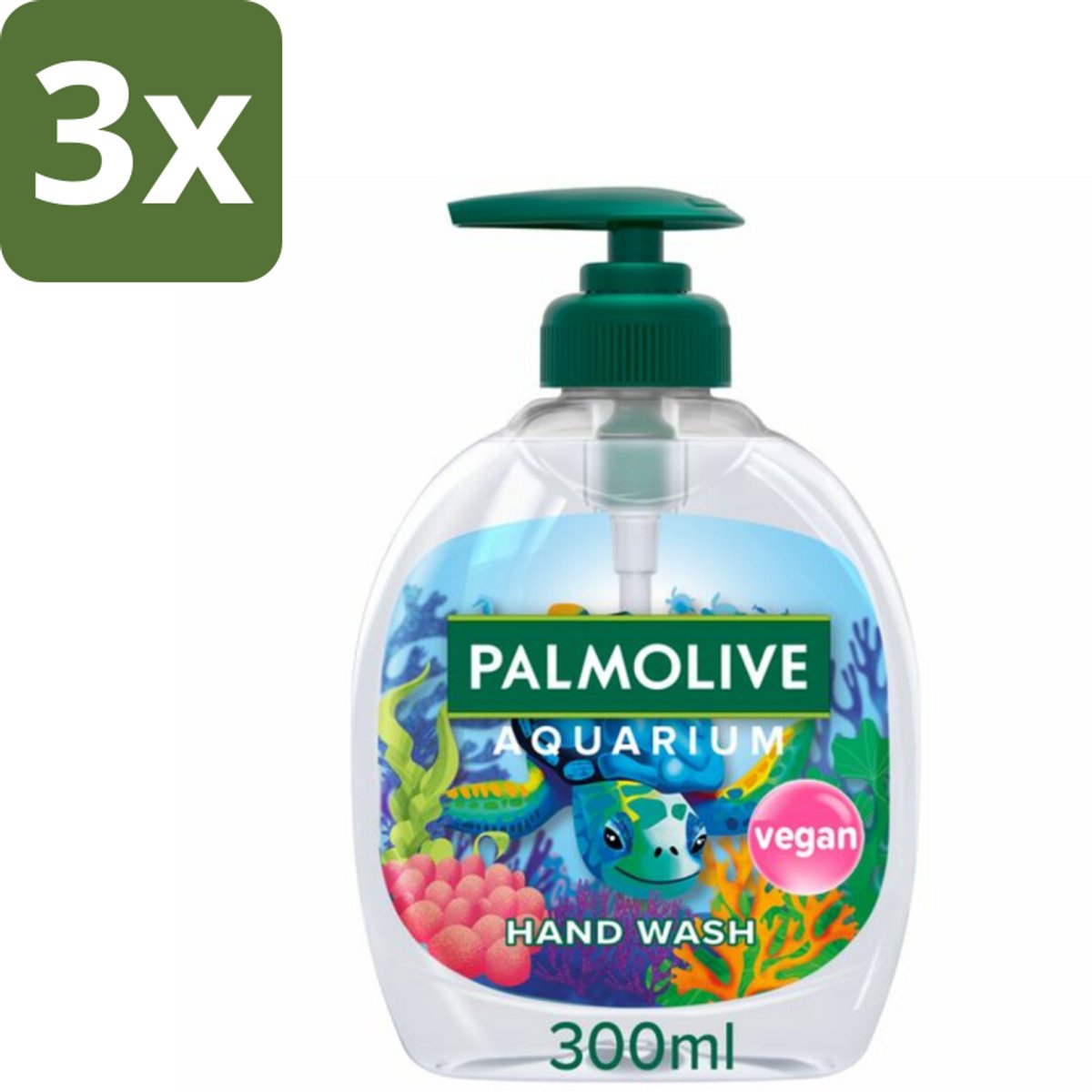 3 x Palmolive Handzeep Aquarium 300 ml - Aquarium Handzeep - Natuurlijke Handzeep - Vegan Handzeep - PH-neutraal Handzeep - Zachte Handzeep