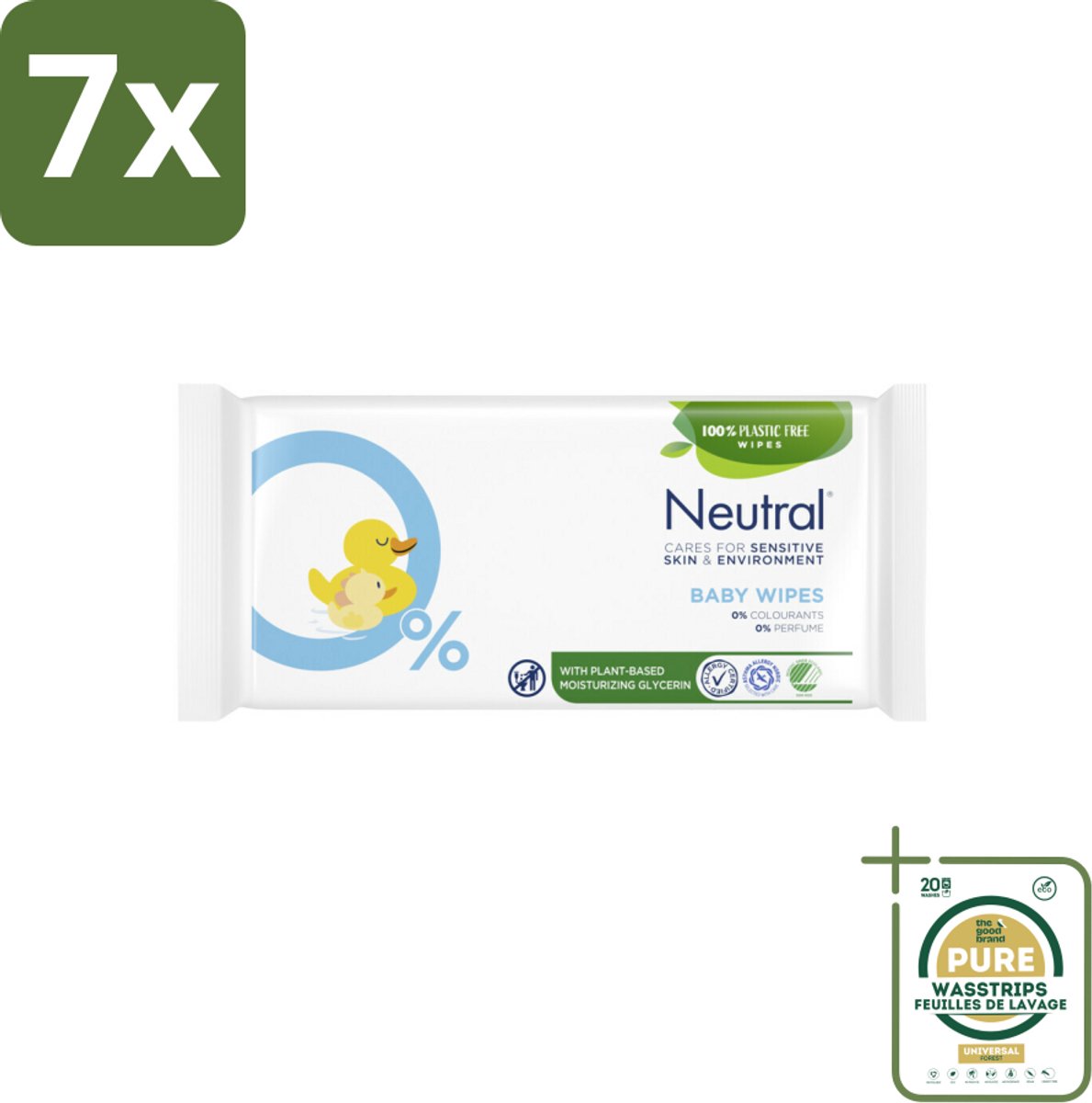 7 x Neutral Billendoekjes 52 doekjes - Grootverpakking - Baby Billetje Reinigen - Baby Handje Reinigen - Hypoallergene Doekjes - Zachte Doekjes - Veilige Baby Verzorging