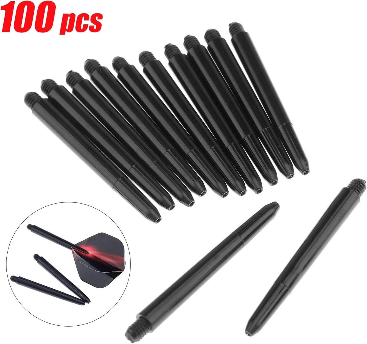 Dart Shafts Set van 100 Stuks, Nylon Dart Onderdelen, Universele Accessoires voor Professionele Darts, Ideaal voor Dart Gooiers en Toernooien