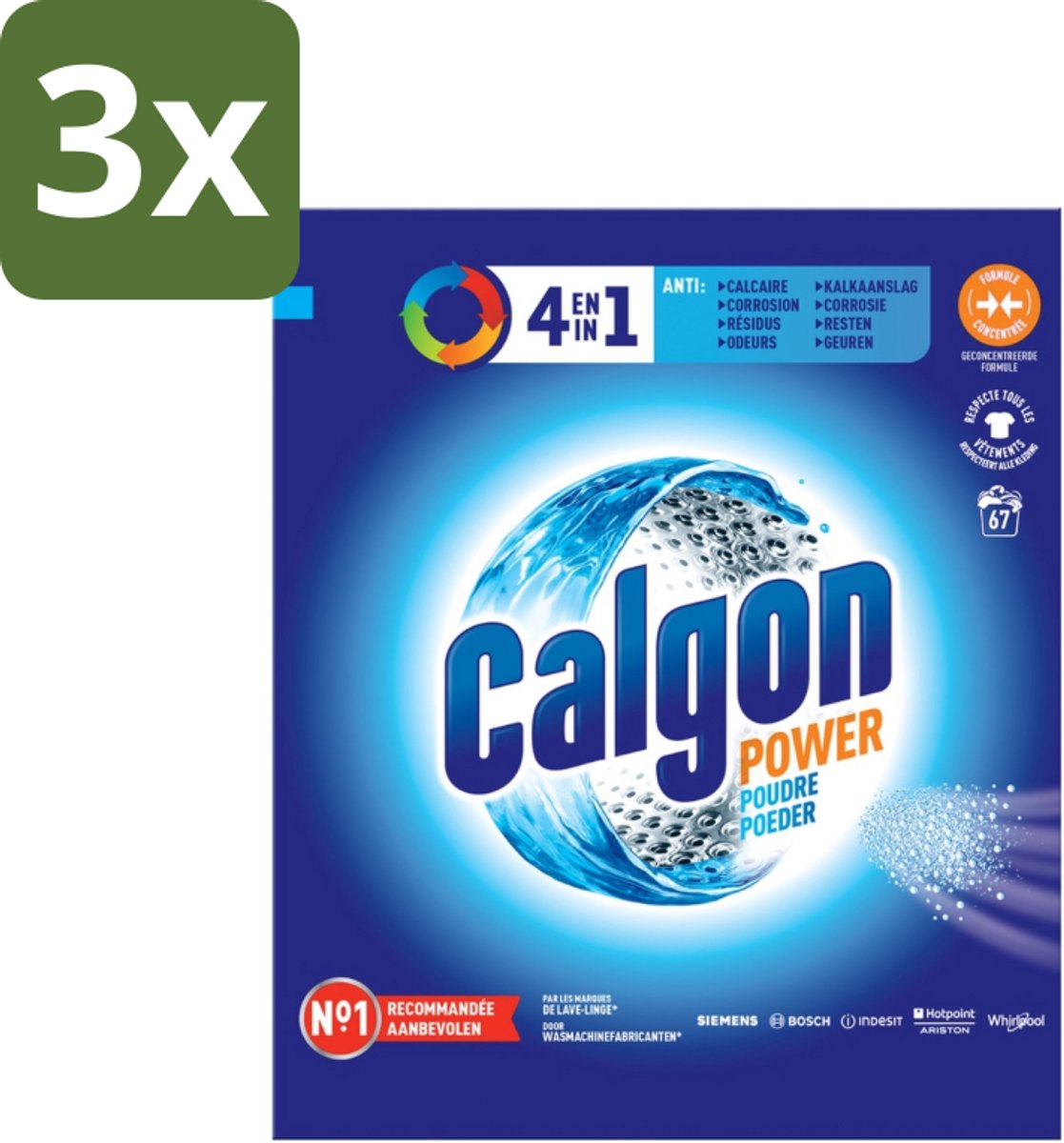 3 x Calgon - Wasmachinereiniger - Tegen Kalkaanslag / Corrosie / Wasmiddelresten / Geuren - 67 Wasbeurten - Wasmachine Reinigen - Kalkvoorkomen - Corrosie Voorkomen - Wasmiddelresten Verwijderen - Geuren Verwijderen