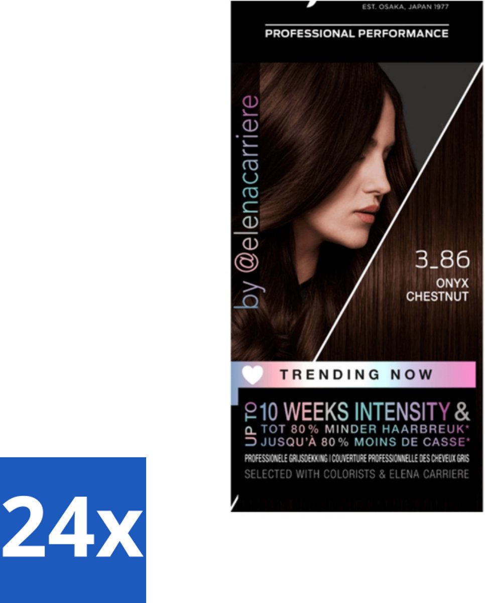 24 x Syoss - Haarverf - 3-86 Onyx Chestnut - 1 Haarkleuring - Haarverf - Kastanjebruin - Permanente Haarkleur - Syoss - Salonplex