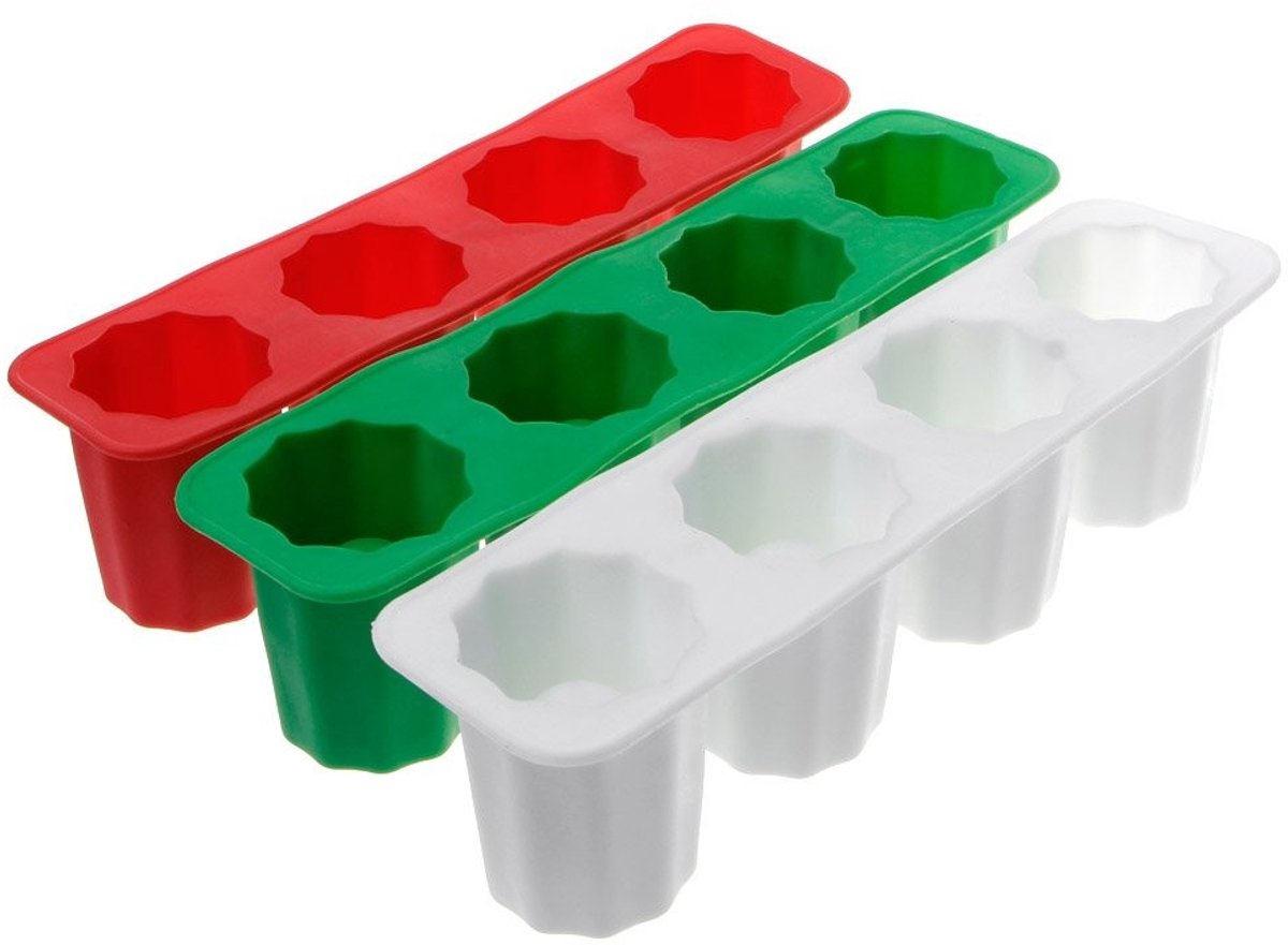Elzusha - Silicone IJsblokjesvorm met 4 Cupvormige Compartimenten