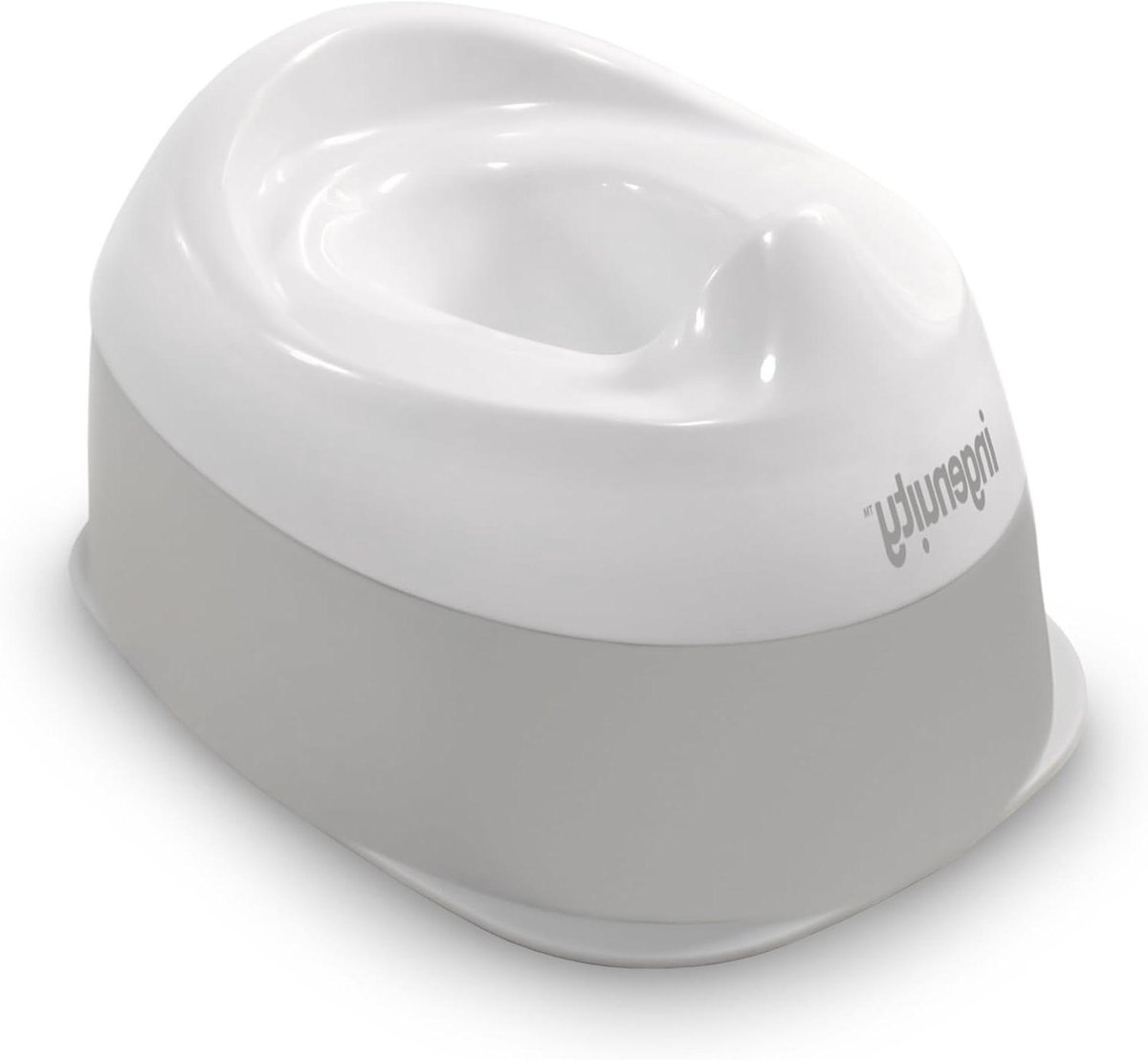 Kinderpotje - Zindelijkheidstraining toilet - Leren zindelijk te worden - Verwijderbare kom - 34 x 27 cm - Wit en grijs