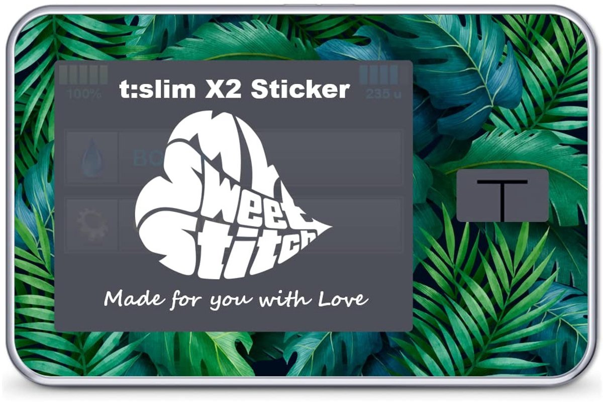 Elzusha - Tandem t:slim X2 Sticker - Tropical Design, Hoogwaardige Vinyl