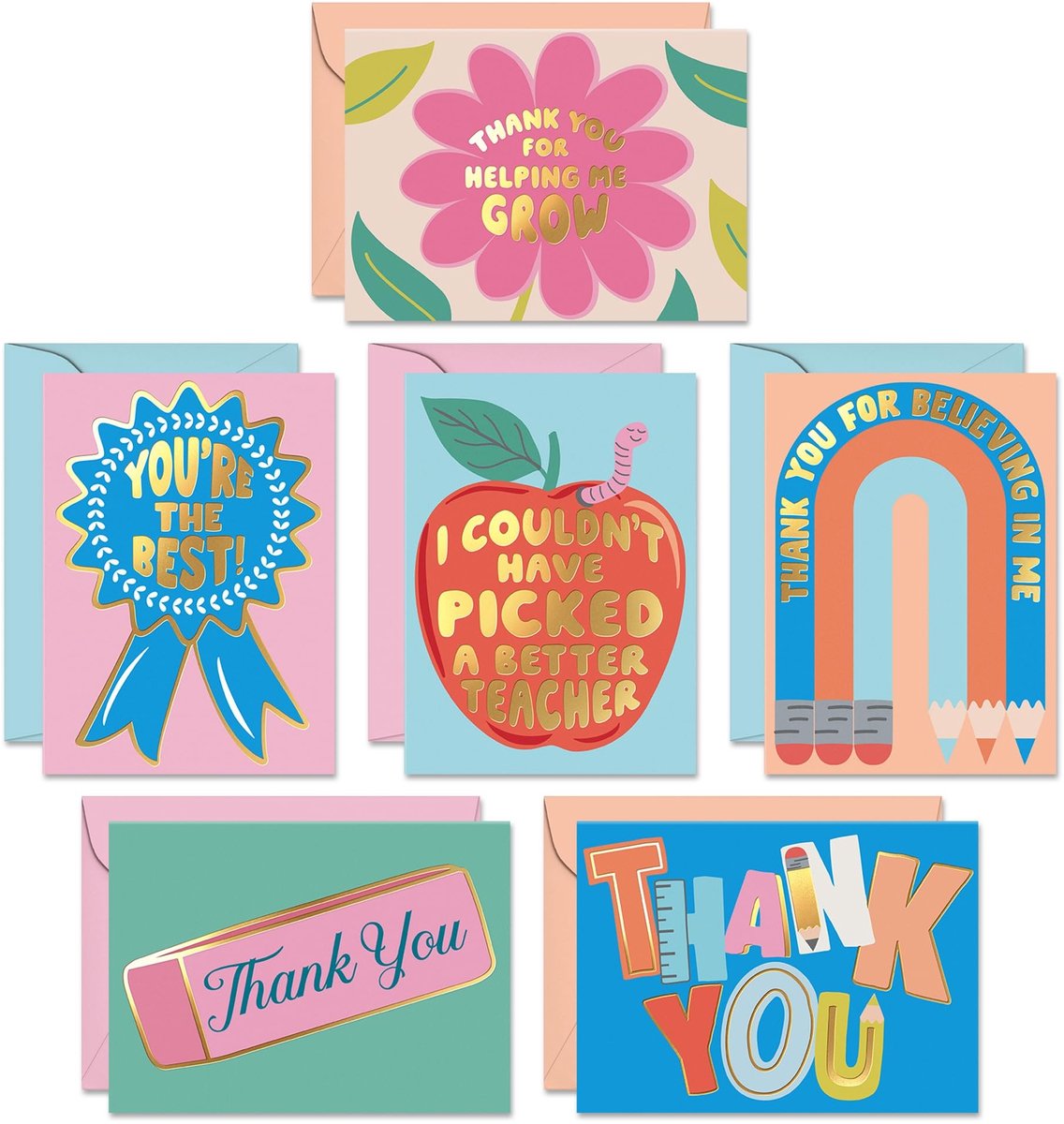 Elzusha - Teacher Rating Cards - 24 Stuks Dankkaarten voor Docenten