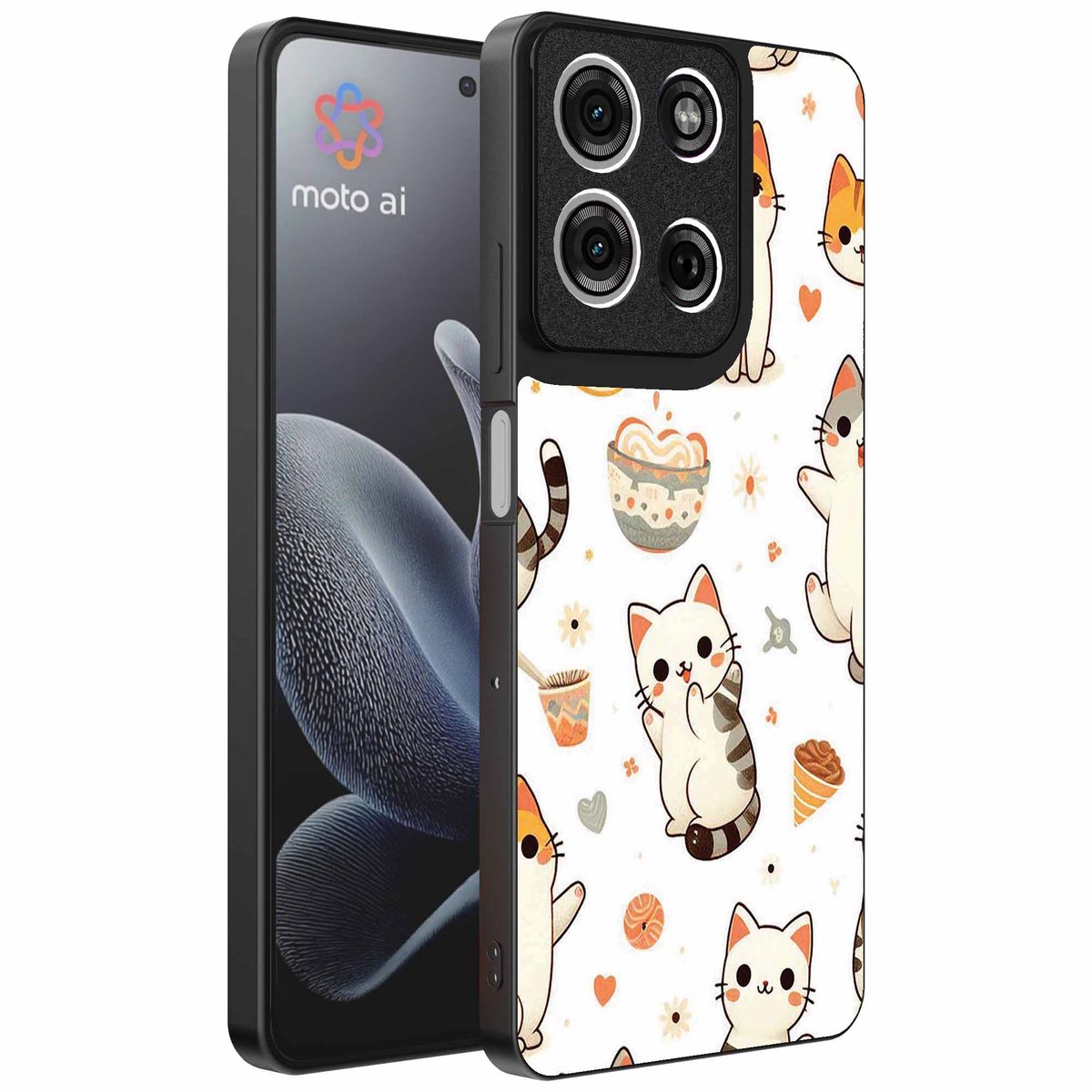 Geschikt voor Motorola Edge 70 Telefoonhoesje met katten opdruk - TPU backcover case cat design - Smartphonica geschikt voor Motorola Edge 70