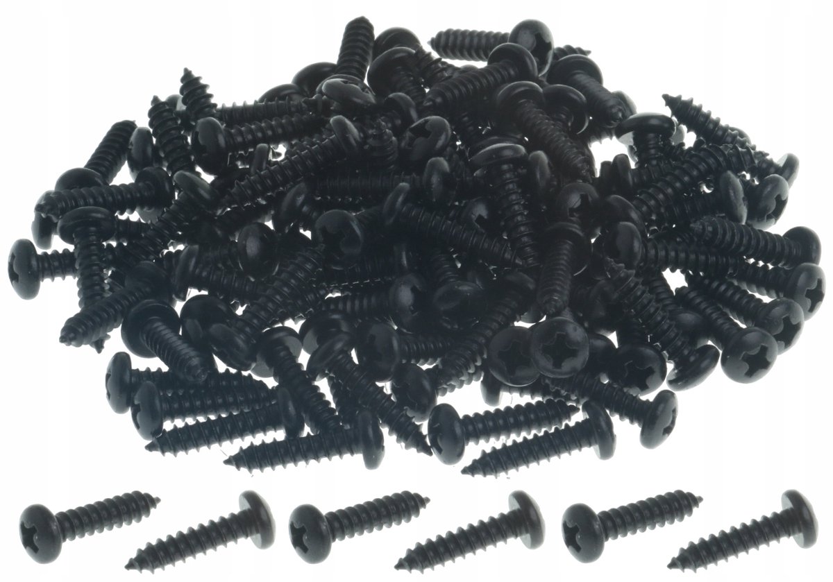 Zwarte Zelfborende Schroeven voor Metaal, 3.9x16mm, 100 Stuks