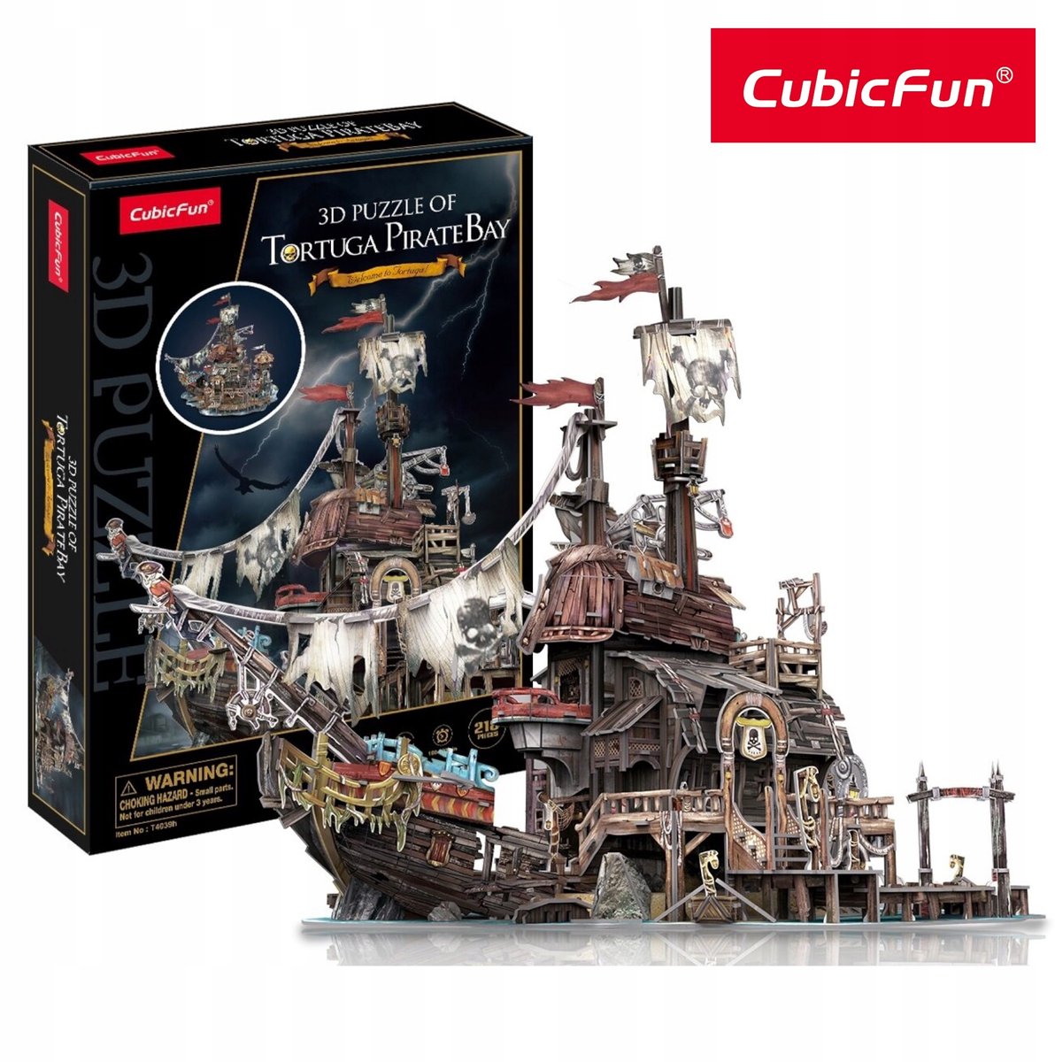 CubicFun 3D Puzzel Piratenbaai - 218 Stukjes Educatief Speelgoed