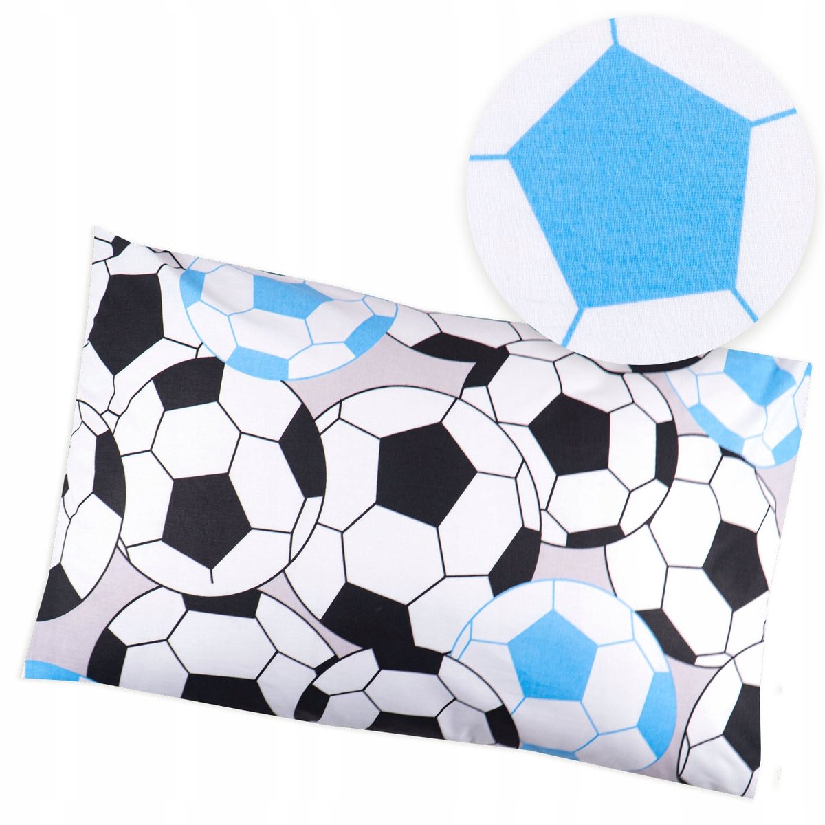 Kussensloop Voetbal Blauw 50x80 cm - Zachte Katoen met Ritssluiting