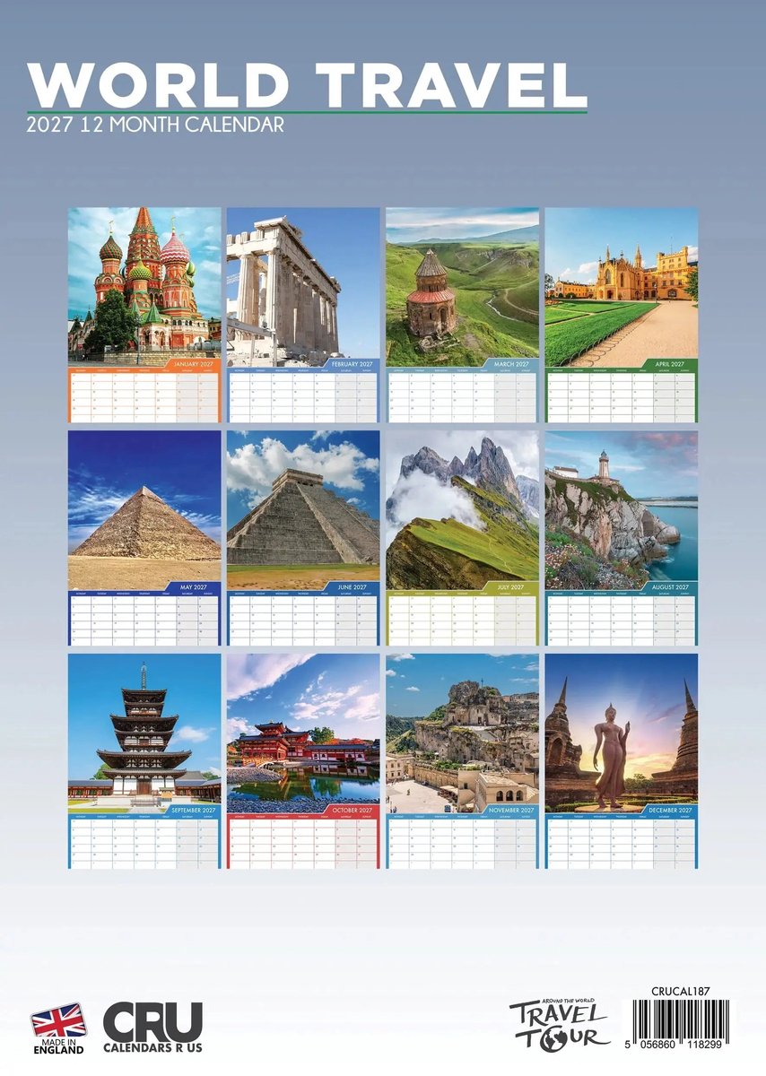 World Travel A3 Kalender 2027
