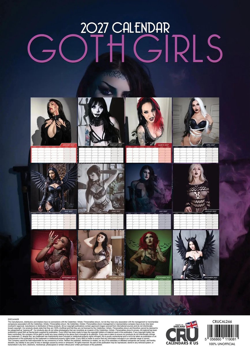 Gothic Girls A3 Kalender 2027