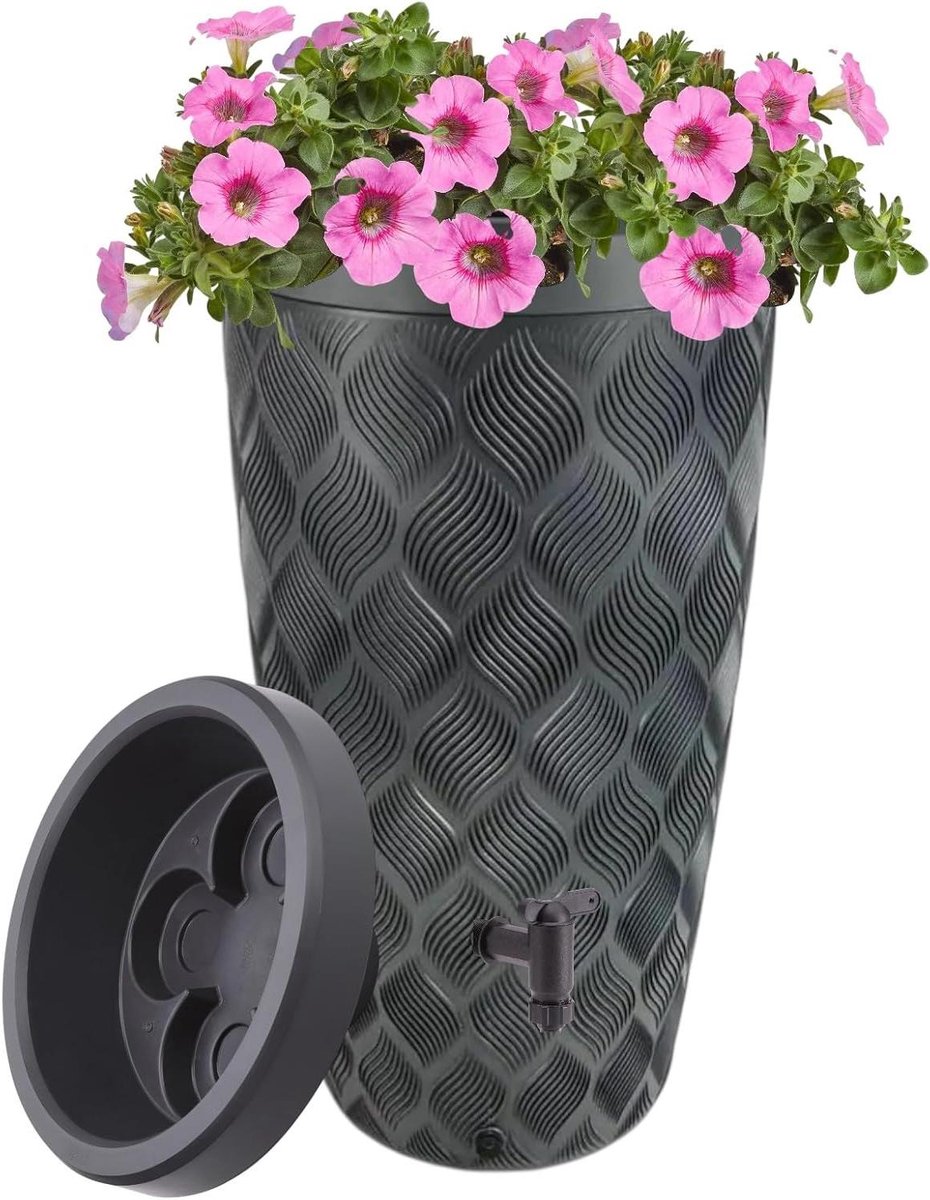 Regenwatertank - Plantenbak - Tuin Besproeien - Geïntegreerde Plantruimte - 240 Liter - Antraciet