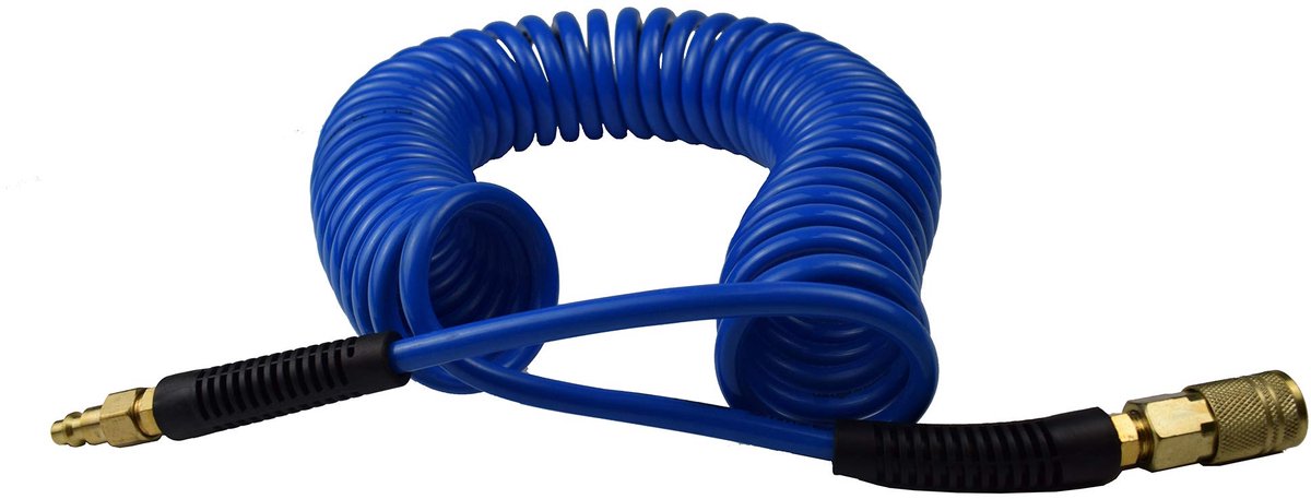 YOTOO Polyurethane Recoil Air Hose, Air Compressor Hose 1/4" Inner Diameter by 25' Long with Bend Restrictor, 1/4" - ShopVlot