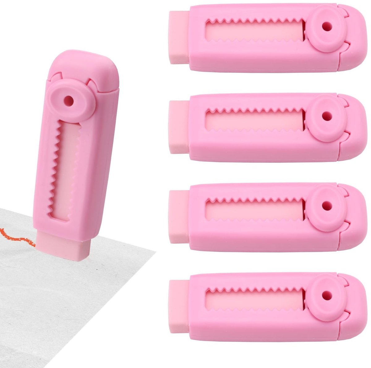 Solidchoice - Set van 5 Uitschuifbare Gummen met Plastic Hoes