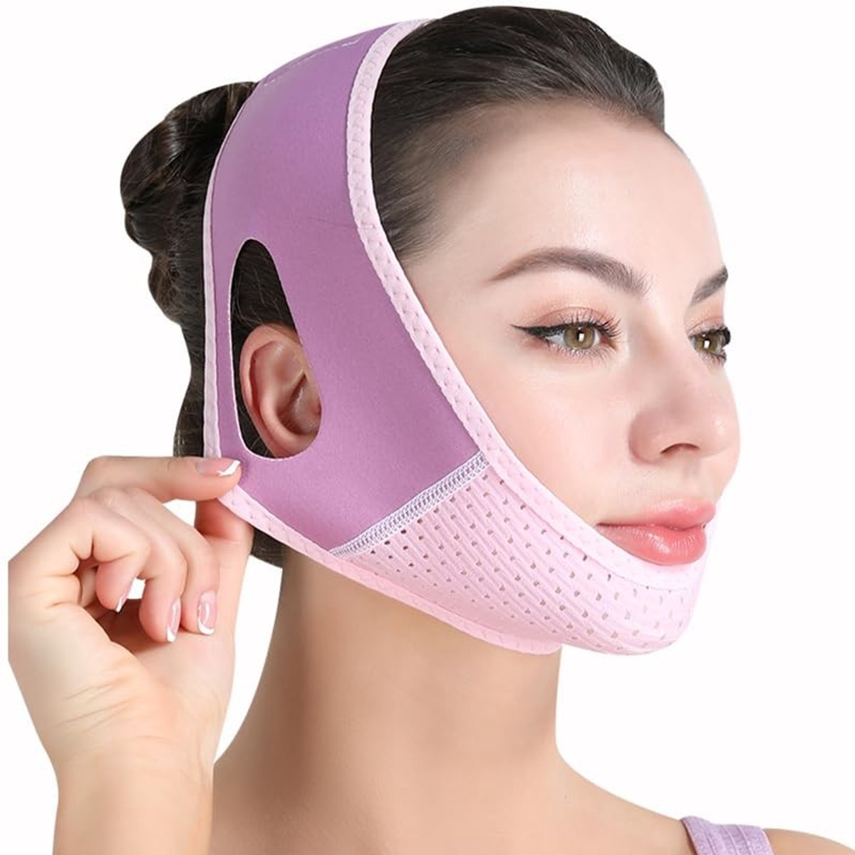 Solidchoice- Gezichtsmasker Herbruikbaar - Ergonomisch Design - Ademend Hypoallergeen - Verstevigend Effect - Verstelbare Sluiting - Geschikt voor Gevoelige Huid - Gezichtsversteviger