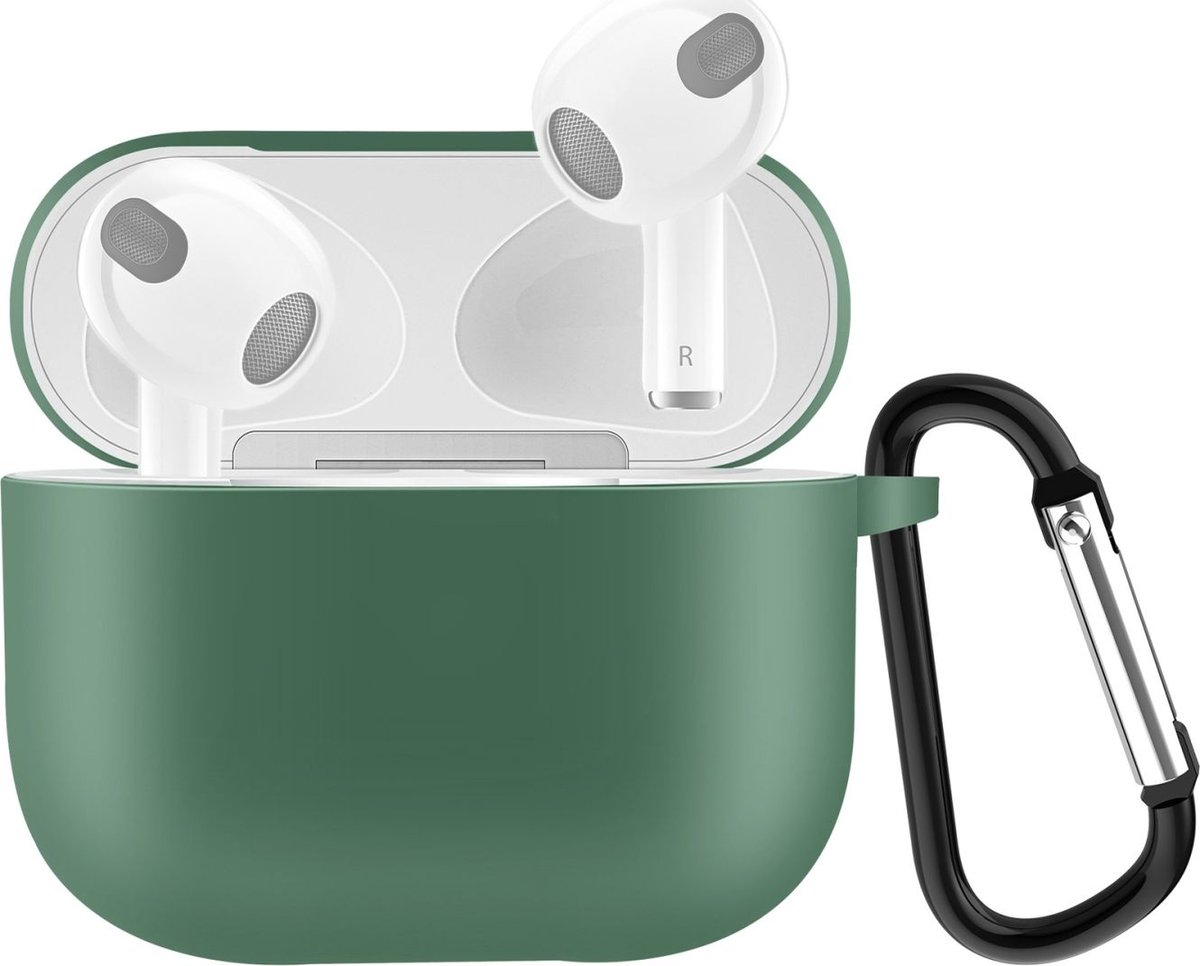 Mobigear Hoesje geschikt voor Apple AirPods 3 Hoesje Flexibel Siliconen | Mobigear Classic - Groen