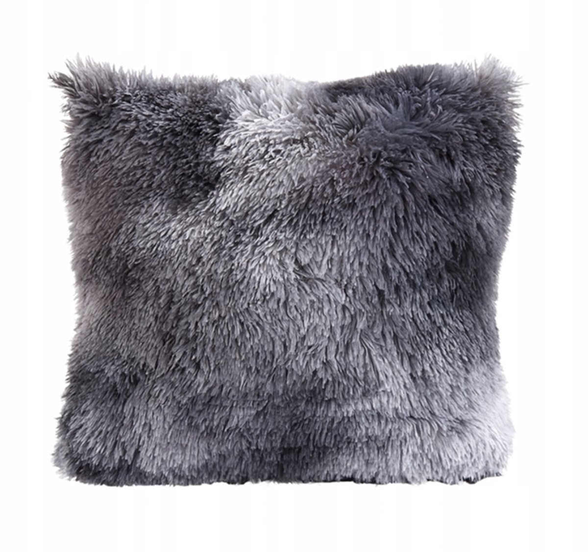 Decoratieve Kussenhoes 45x45 - Gevlamde Vacht - Zwart/Grijs