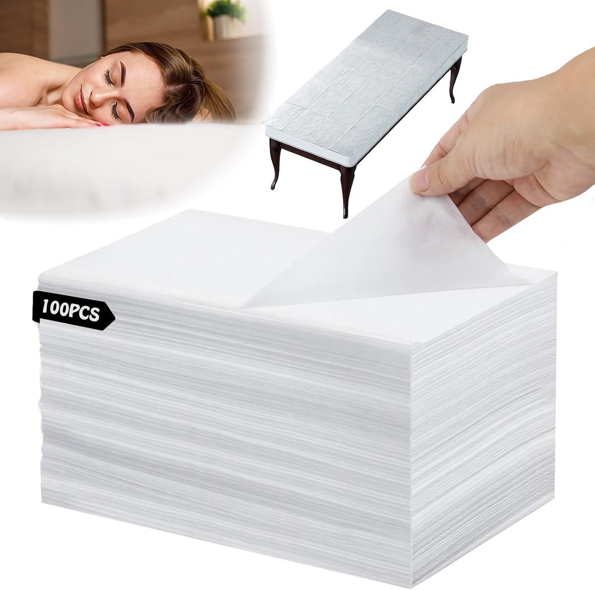 Wegwerp bedlaken - Wit - 80 x 180 cm - Vliesstof voor Massagestoelen en Spa's - Voor Professioneel Gebruik