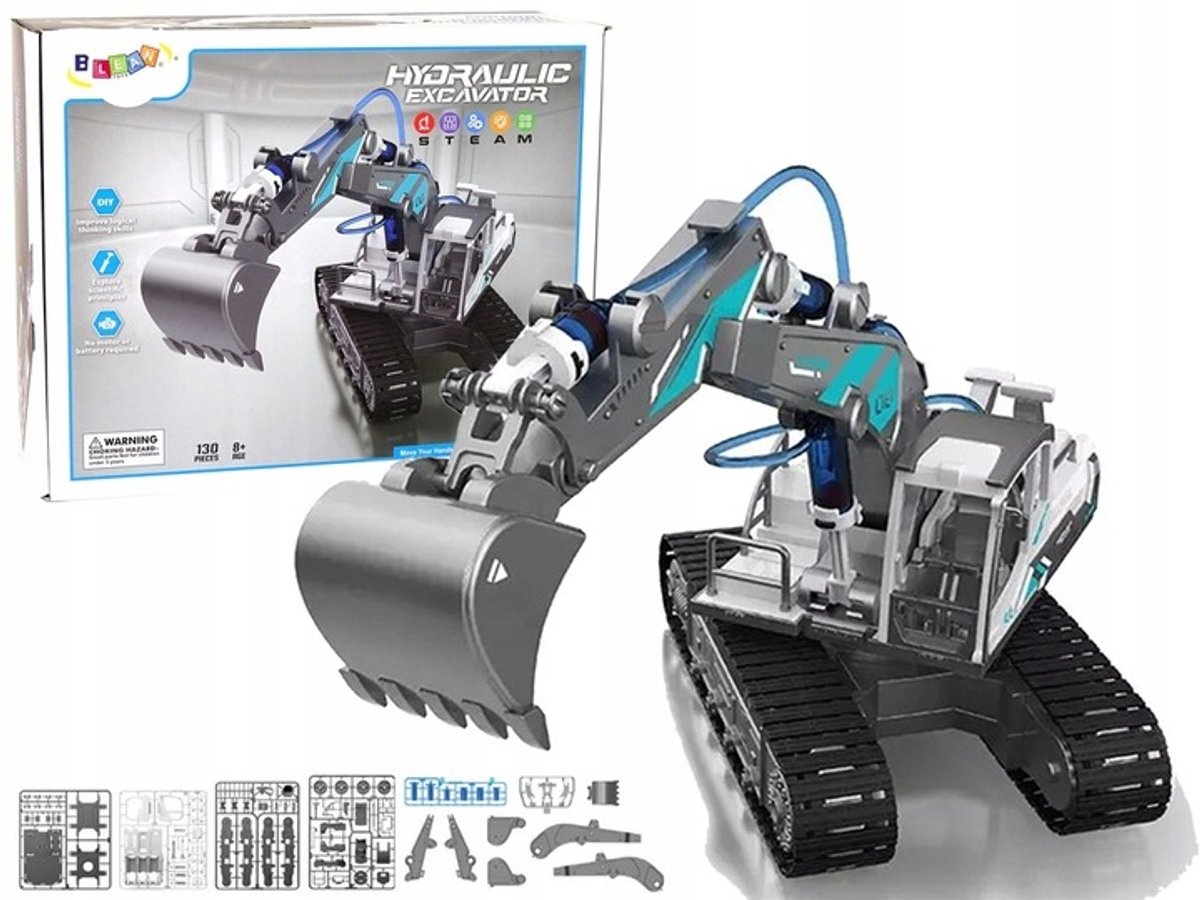 Hydraulische rupsgraafmachine - DIY-kit om te monteren (130 stuks)