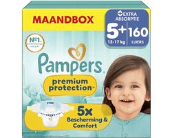 Pampers Premium Protection Maat 5+ - 160 Luiers - 12kg-17kg - Maandbox