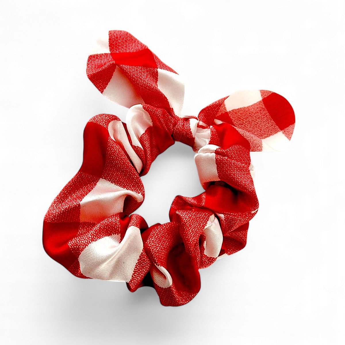 Scrunchies met Ruitpatroon - Elastische haarband met Strik