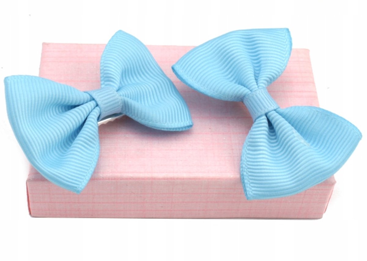 Set van 2 Blauwe Strik Haarspeldjes