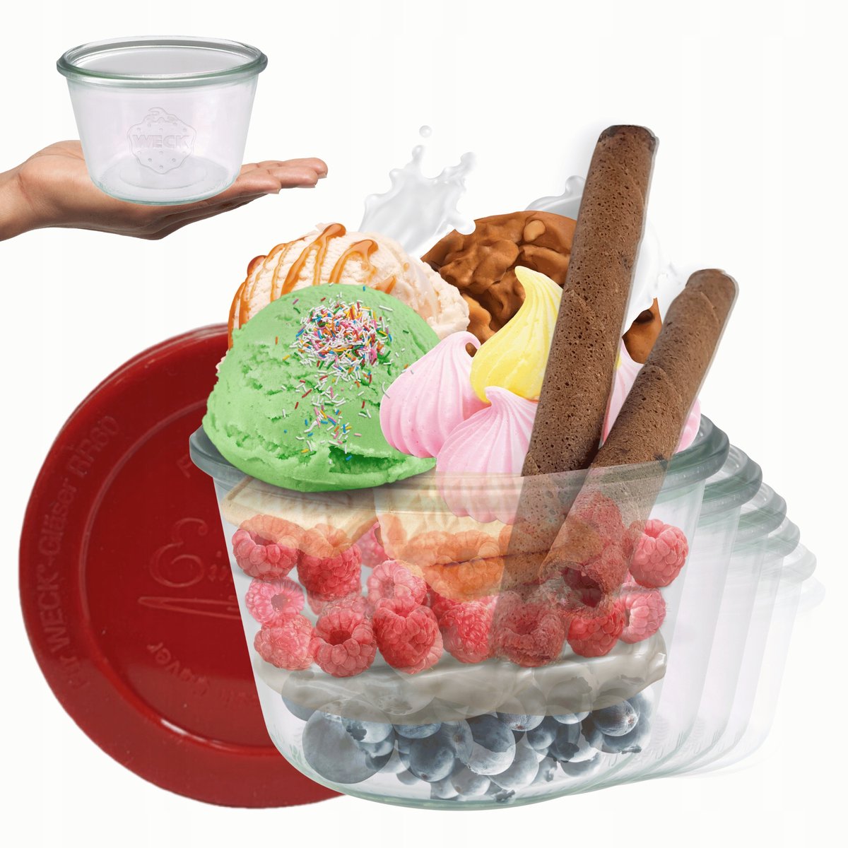 Weck Potten 370ml met Siliconen Deksel - 6 Stuks - Hittebestendig