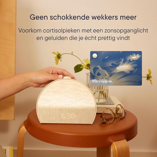 Wekker met Licht - Zonsopgangsimulator Nachtlamp - Rustgevende Slaap - Schermvrije Routines - Meer dan 80 Geluiden - Wit — afbeelding 5